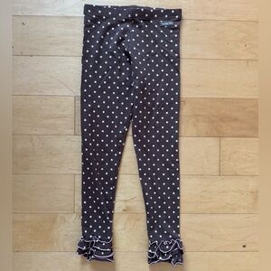 Matilda‎ Jane ruffle leggings, sz 12, polkadot, stretchy, feminine, skinny leg
